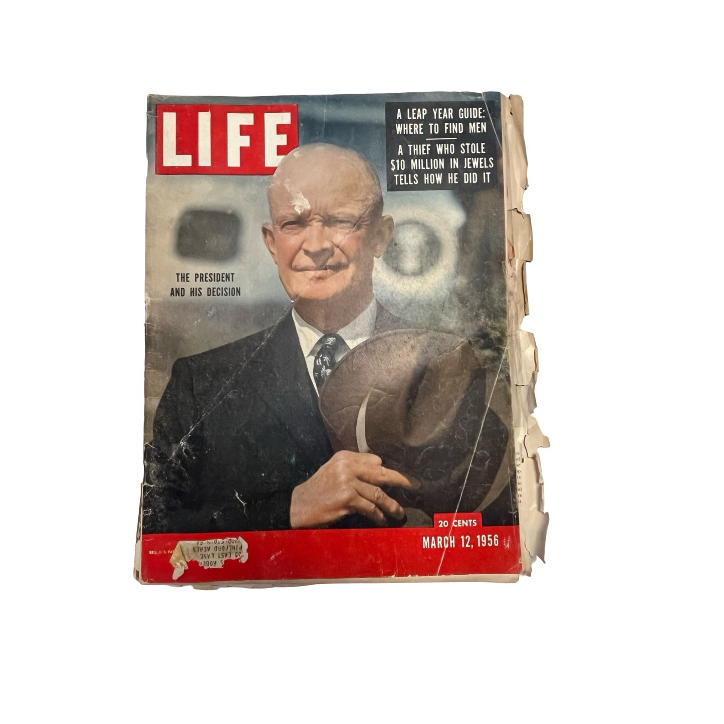 Vintage 1956 LIFE Magazine March 12 Eisenhower Cover Plymouth Lucky Strike Ads Mid Century Americana