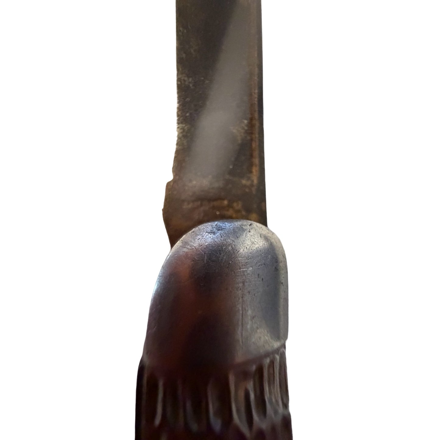 Vintage Hammer Brand USA Folding Pocket Knife Brown Jigged Handle Single Blade