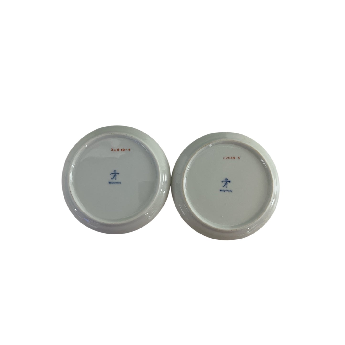 Vintage Fürstenberg Germany Bird Trinket Dishes Gold Rim Porcelain Set of 2