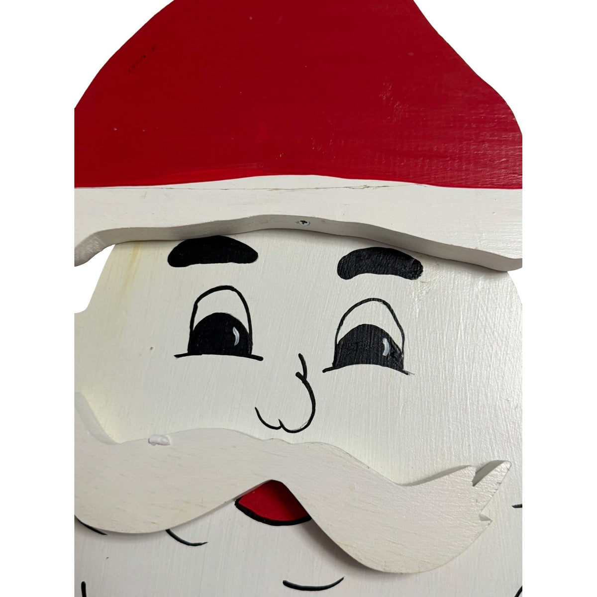 Handmade Hand Painted Wooden Santa Claus Christmas Wall Hanging Jingle Bells 24 Inch