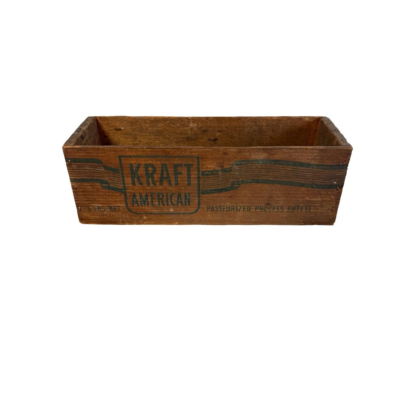 Vintage Kraft American Cheese Wooden Crate Box 5 Lb Advertising Farmhouse Storage