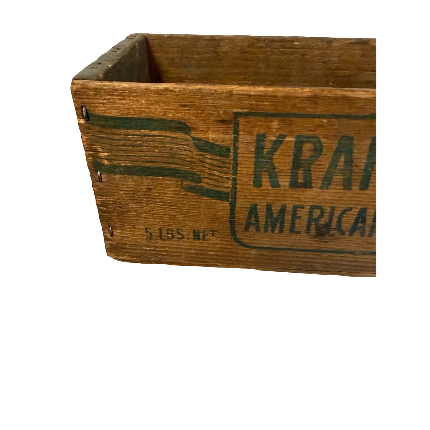 Vintage Kraft American Cheese Wooden Crate Box 5 Lb Advertising Farmhouse Storage