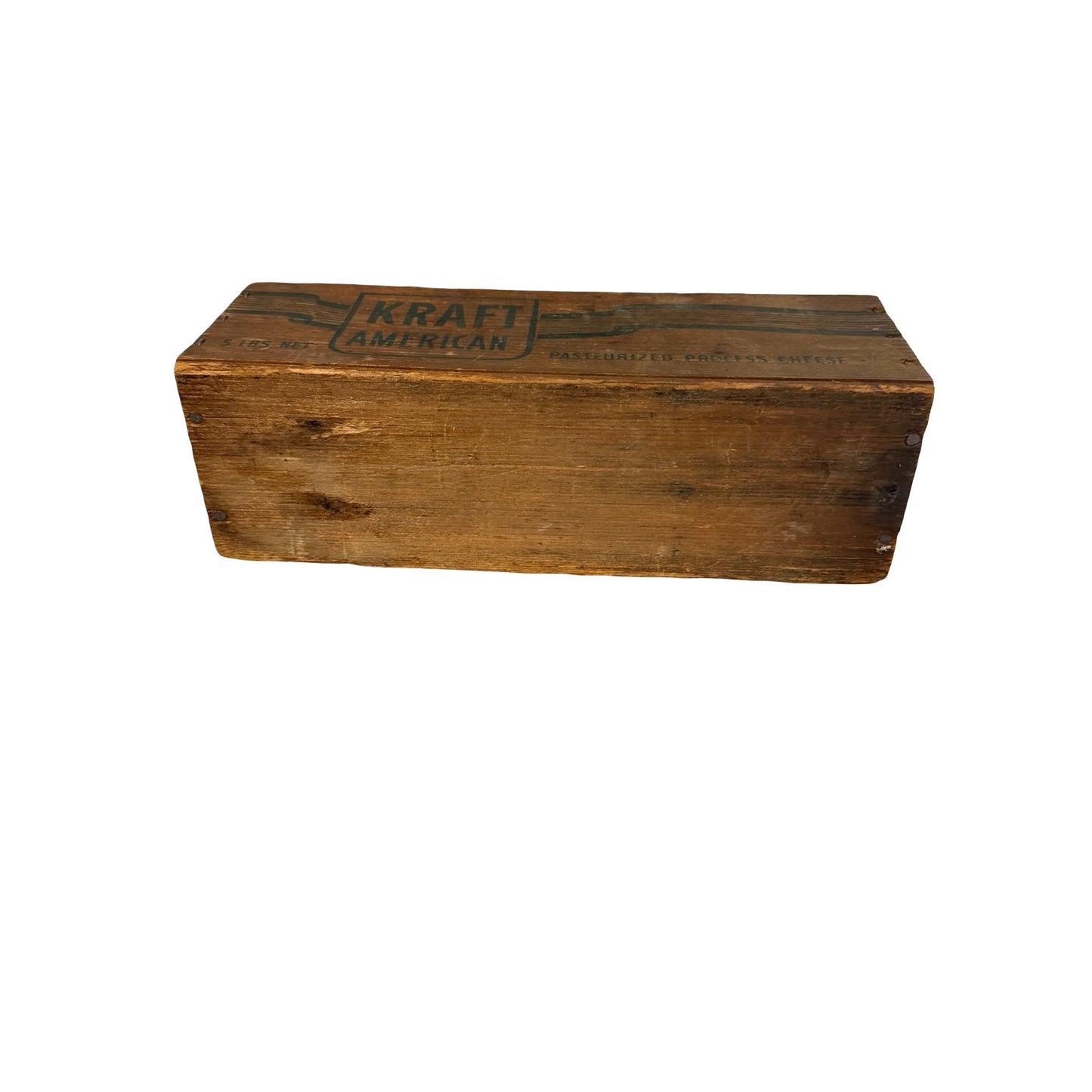 Vintage Kraft American Cheese Wooden Crate Box 5 Lb Advertising Farmhouse Storage