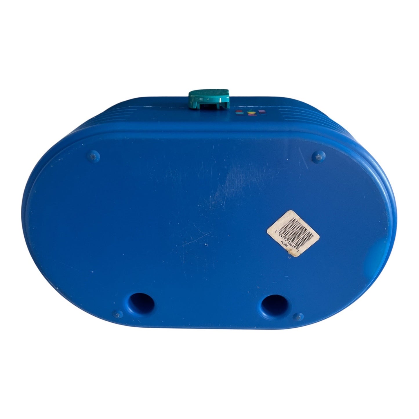 Vintage Caboodles Oval Makeup Case – Blue with Teal Handle & Mirror