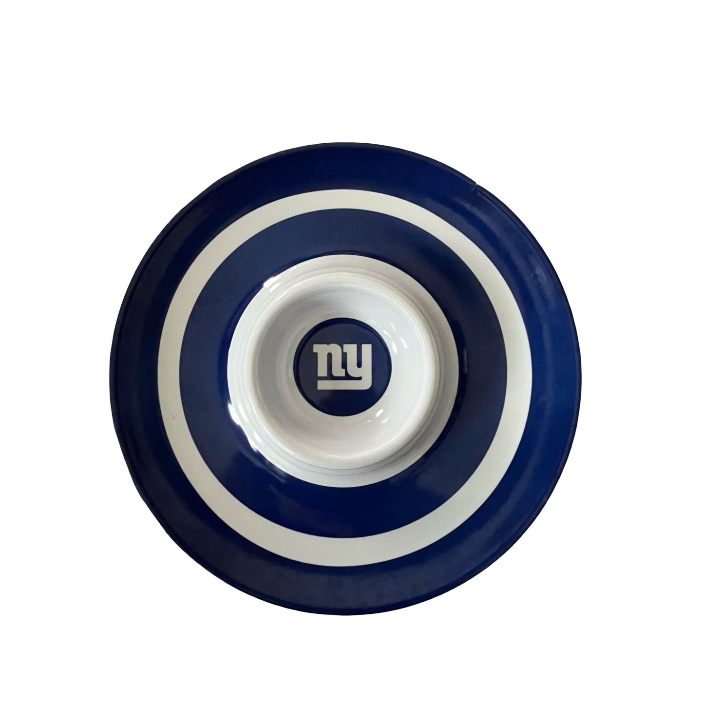 New York Giants Chip & Dip Bowl 13” NFL NY Logo Serving Platter Blue White
