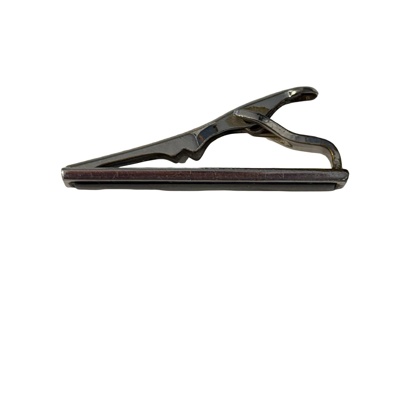 Swank Tie Clip Vintage Silver Tone Iridescent Abalone Style Tie Bar