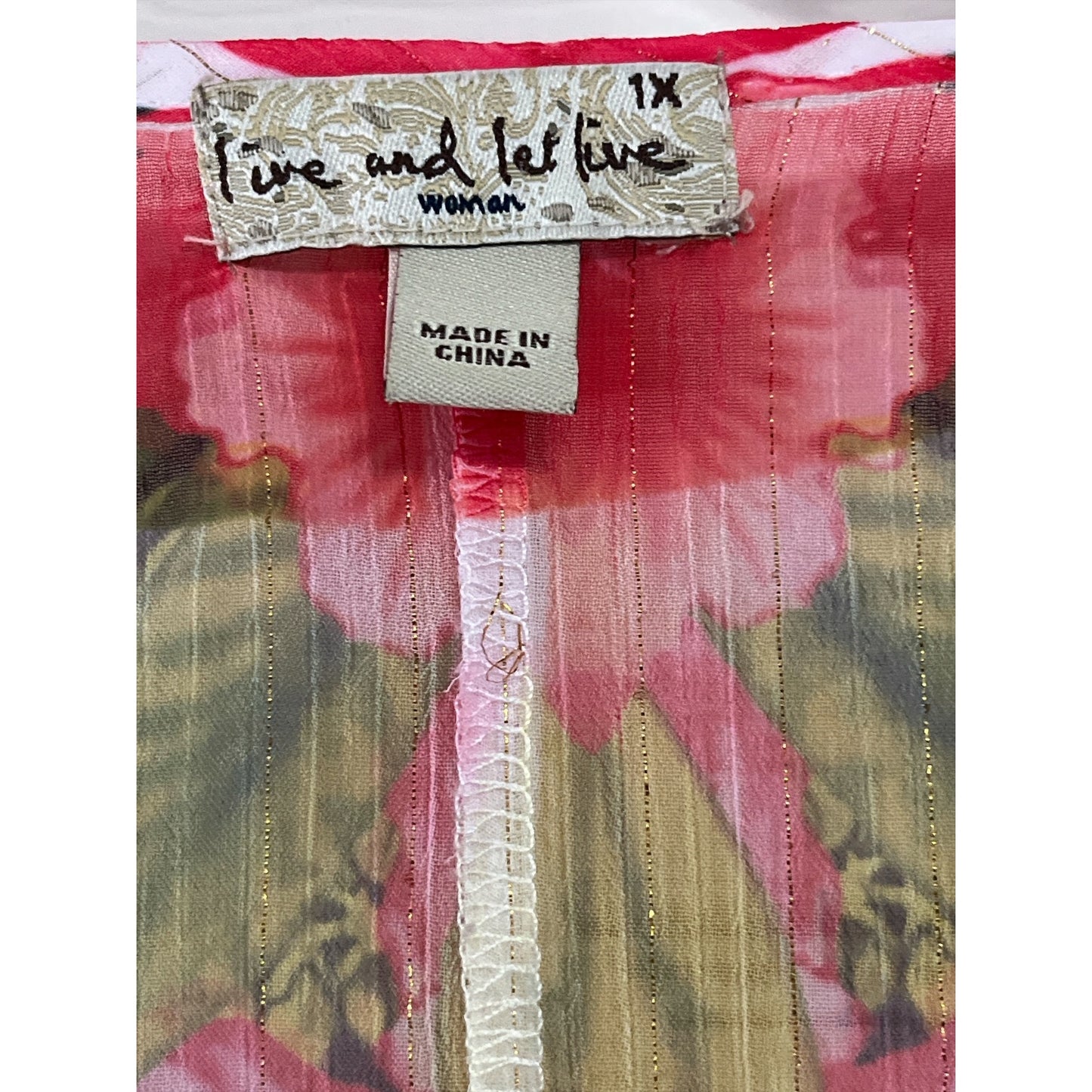 Live and Let Live Sheer Floral Poncho Top Women’s 1X