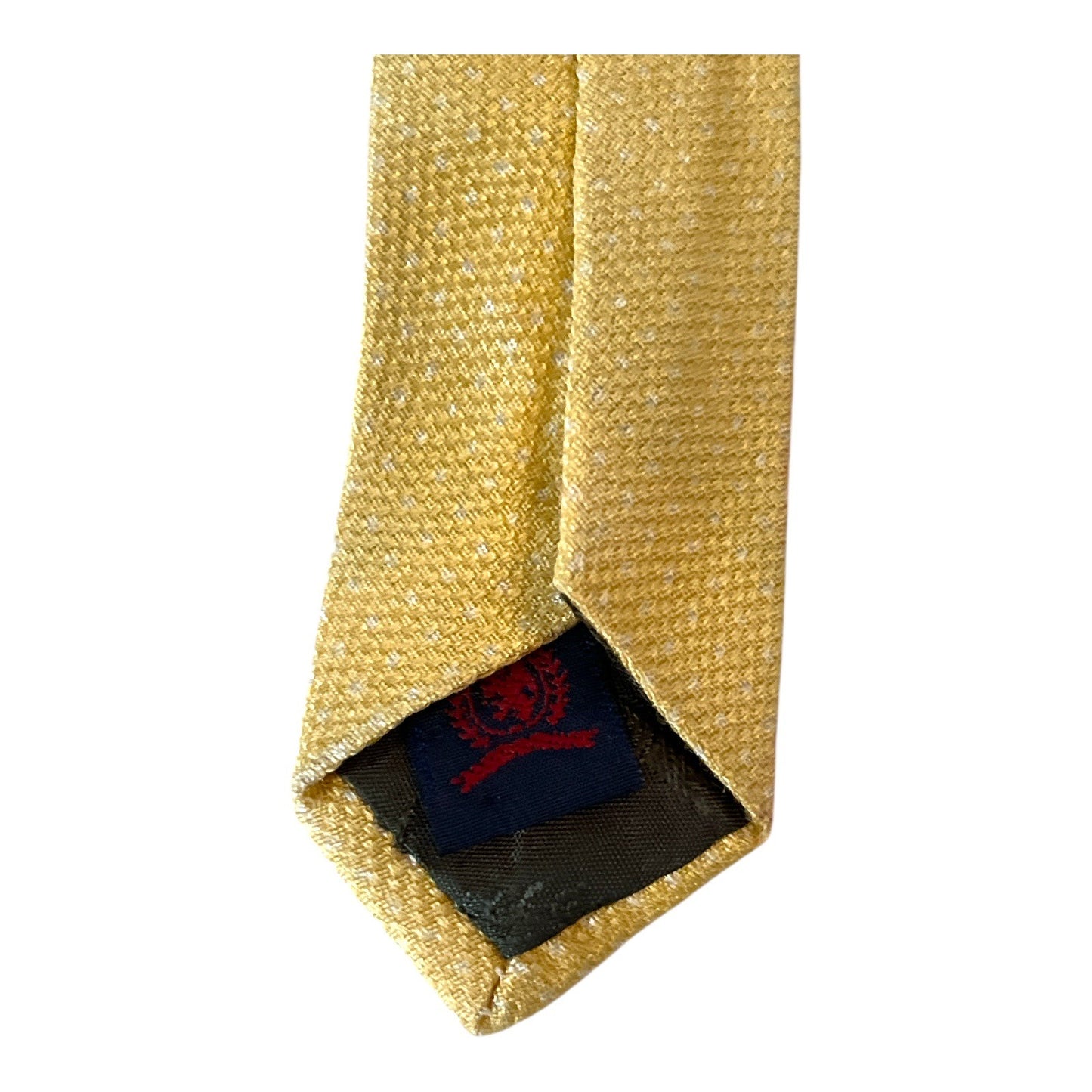 Tommy Hilfiger 100% Silk Tie – Burgundy with Blue Star Pattern – Made in USA – 57” Long
