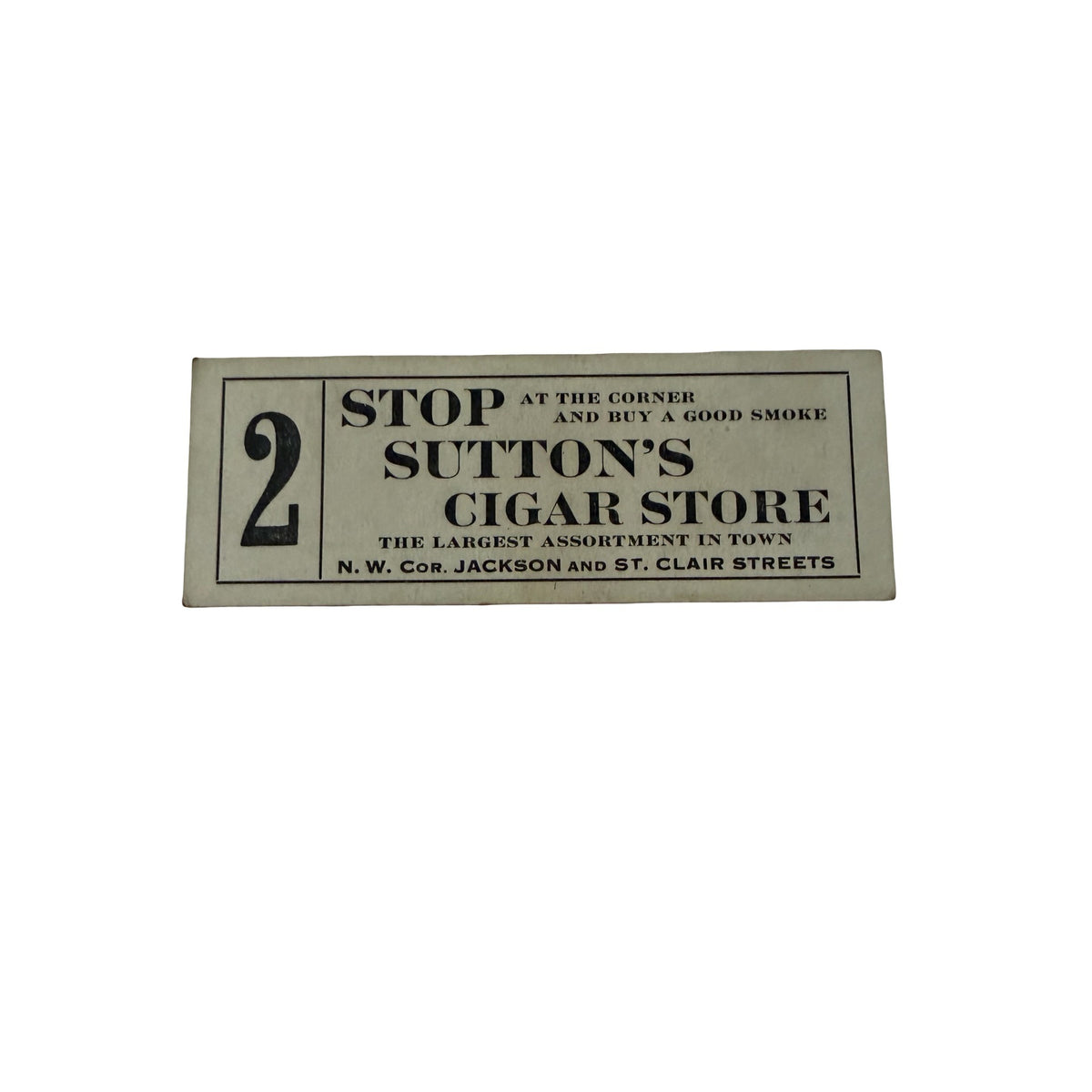 Antique New Empire Theatre Door Check Toledo Ohio Sutton Cigar Store Union Ticket