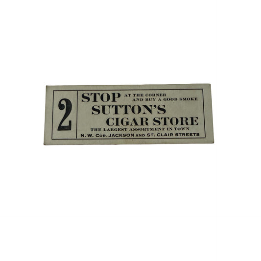 Antique New Empire Theatre Door Check Toledo Ohio Sutton Cigar Store Union Ticket