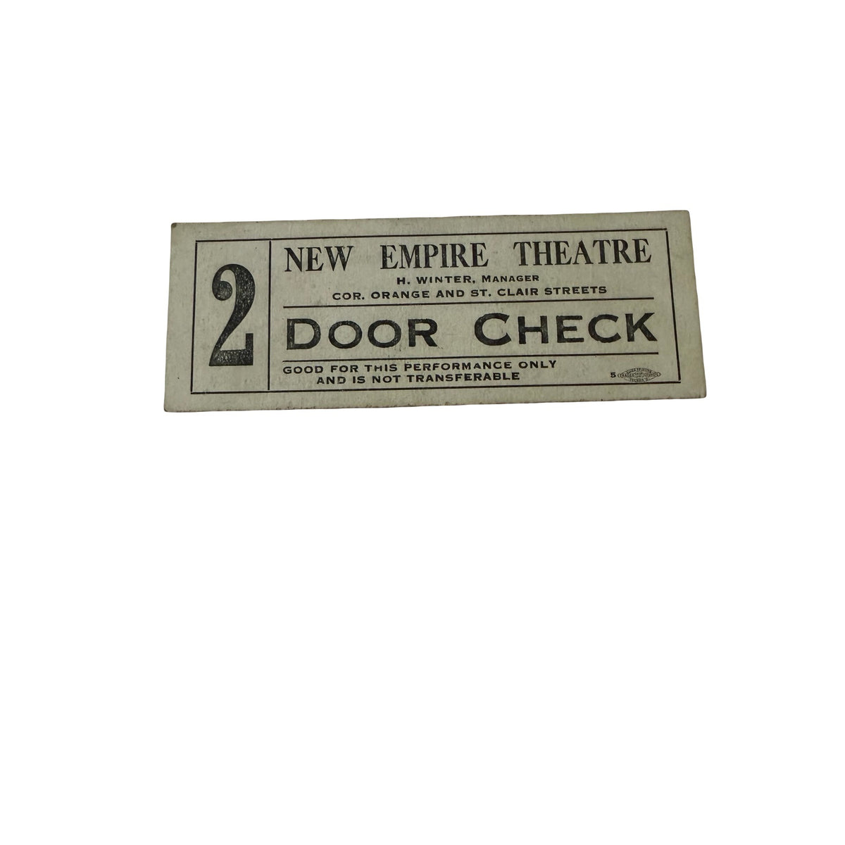 Antique New Empire Theatre Door Check Toledo Ohio Sutton Cigar Store Union Ticket