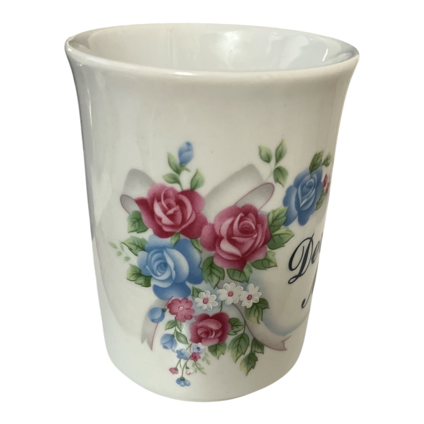 Vintage TK Handarbeit “Der Lieben Mutter” Floral Porcelain Mug – Western Germany