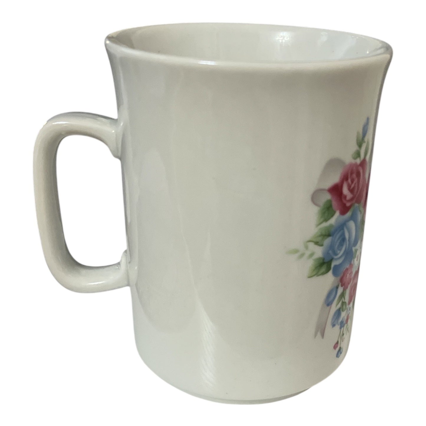 Vintage TK Handarbeit “Der Lieben Mutter” Floral Porcelain Mug – Western Germany