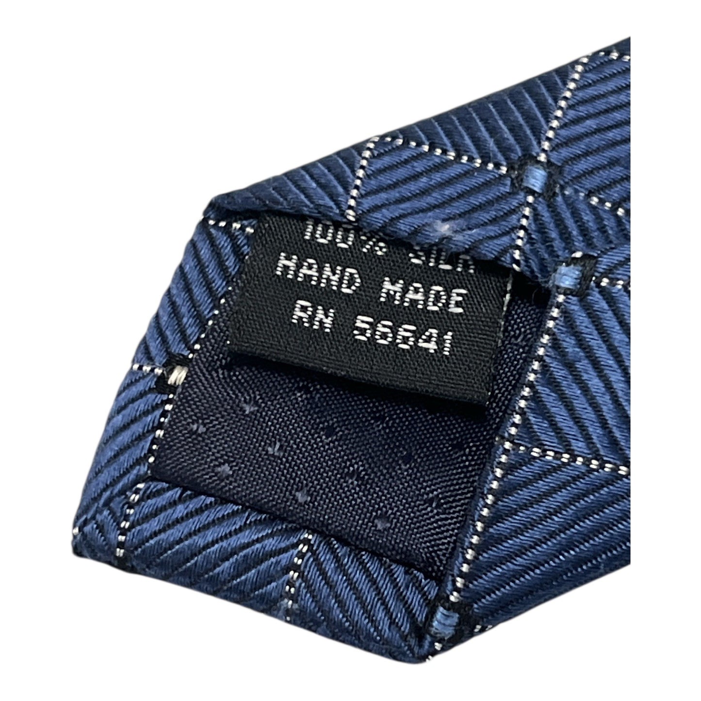 Vintage Hathaway Men’s Tie Blue Geometric Pattern Made in USA