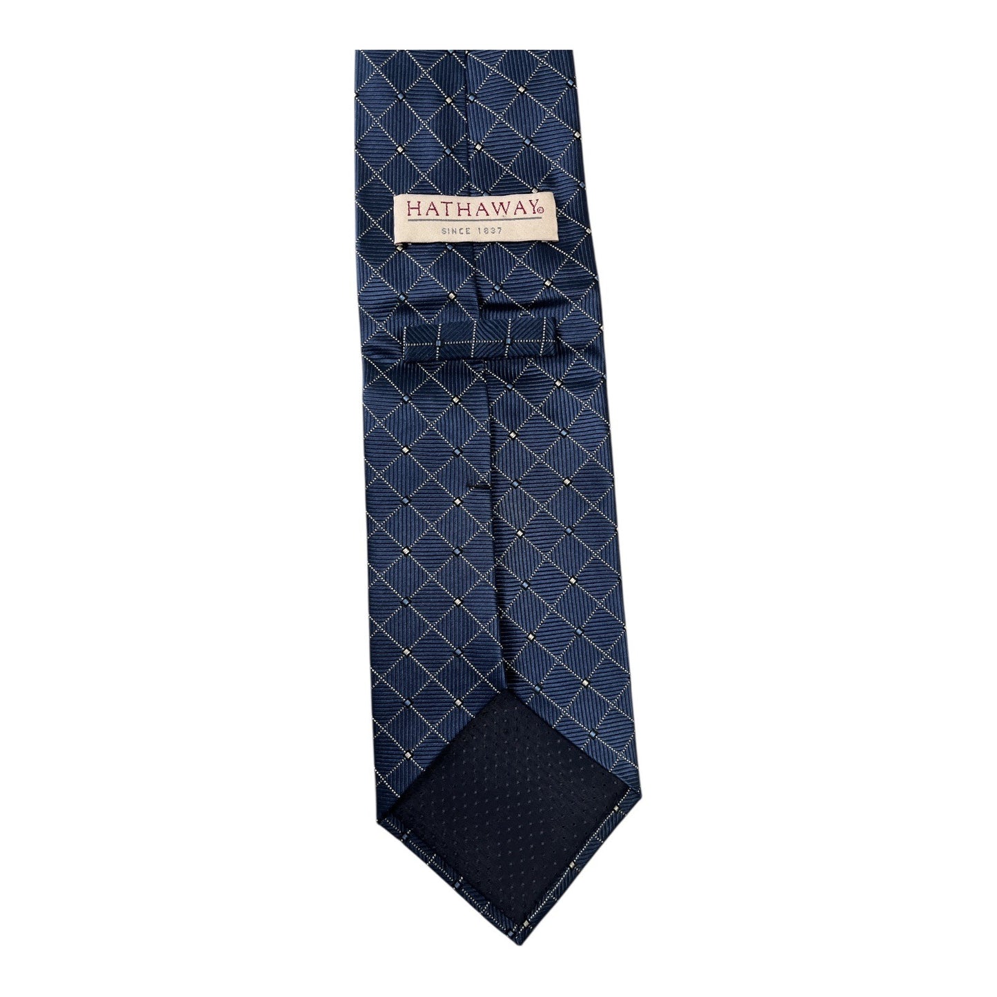 Vintage Hathaway Men’s Tie Blue Geometric Pattern Made in USA