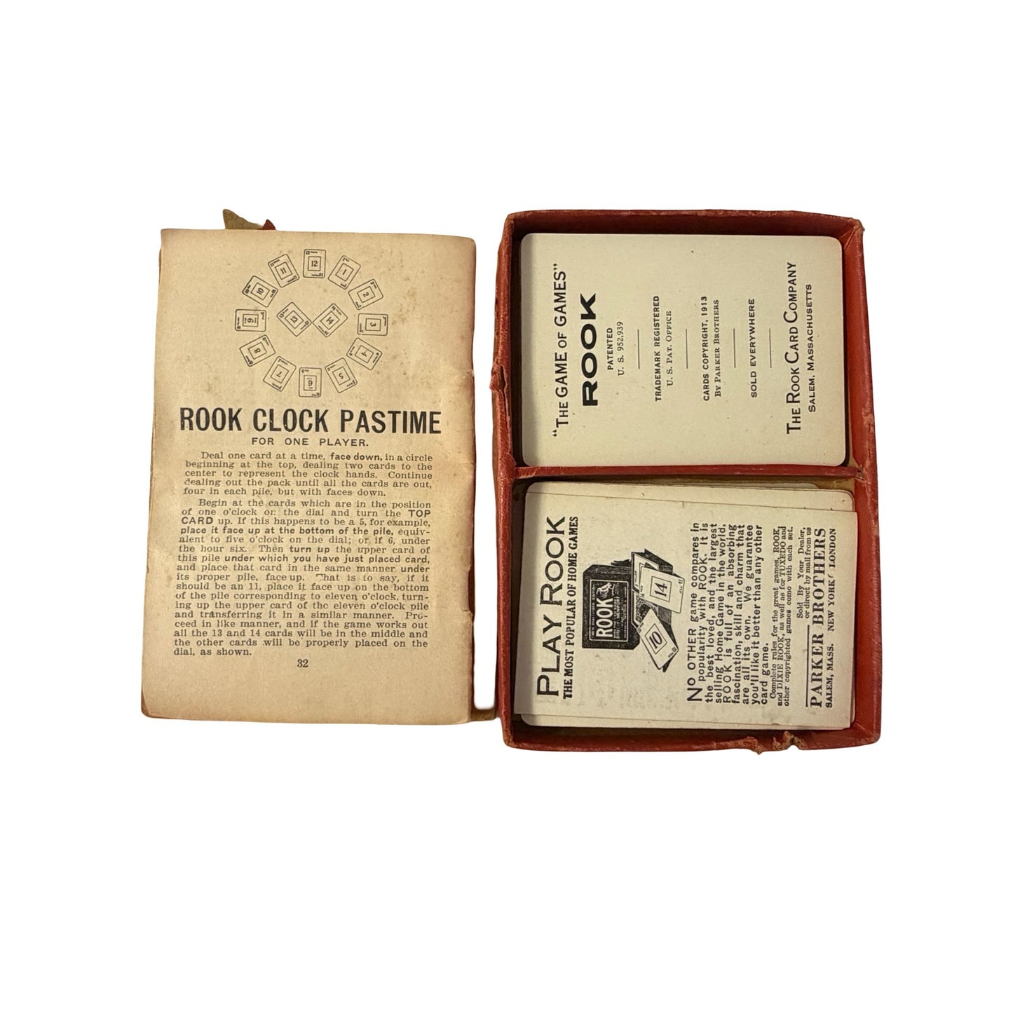 1913 Rook Card Game Dixie Rook Edition Parker Brothers Complete Deck With Rules Box