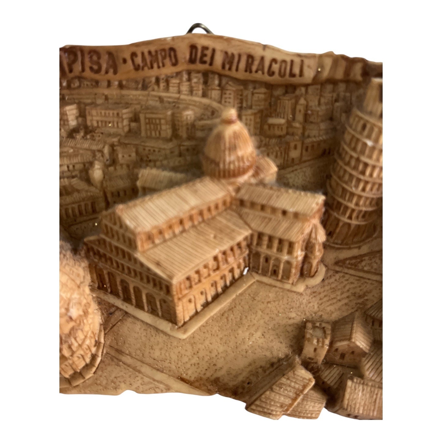 Vintage Pisa Italy Souvenir Wall Plaque Campo dei Miracoli Leaning Tower Relief
