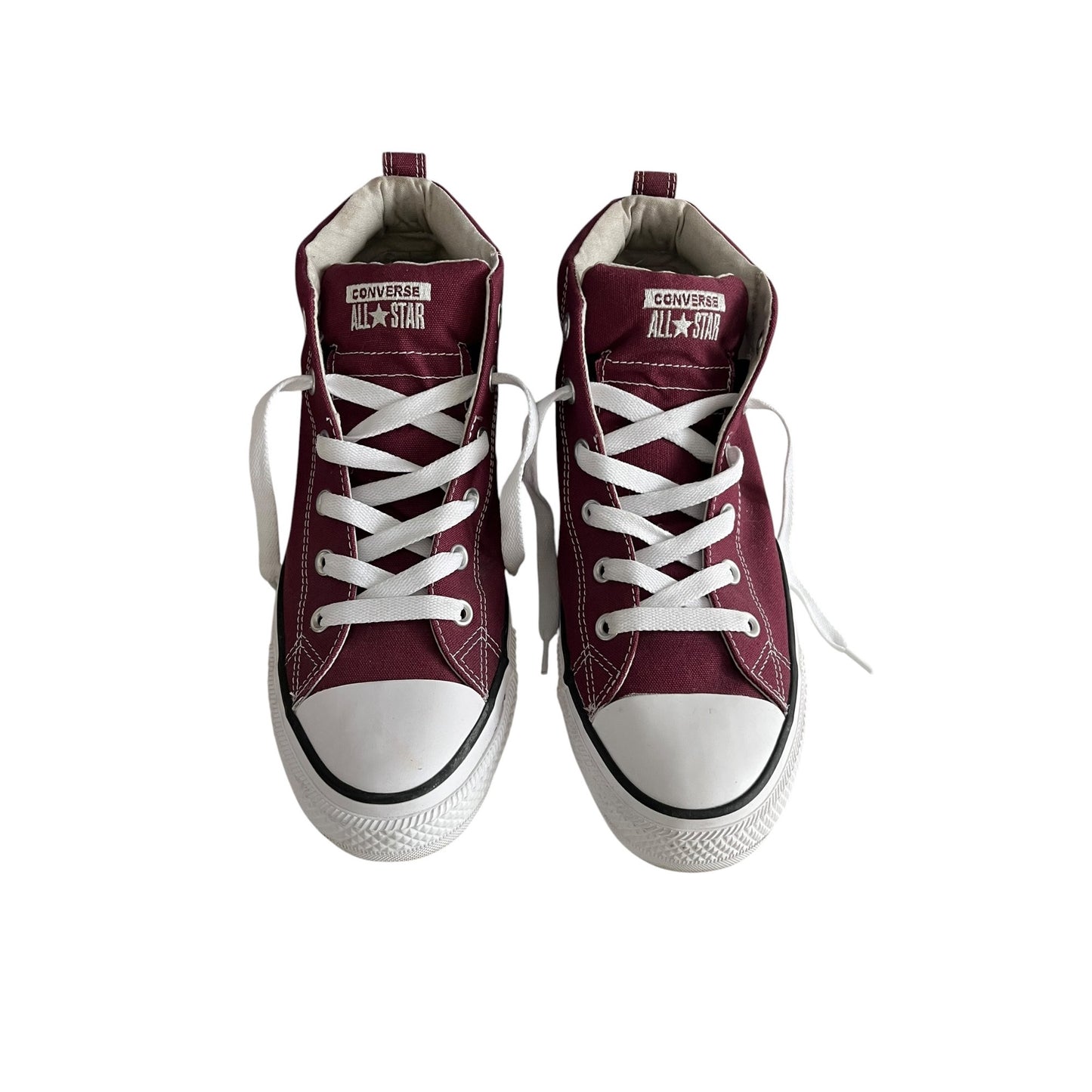 Converse Chuck Taylor All Star High Top Shoes Burgundy Canvas Mens 10 Womens 12