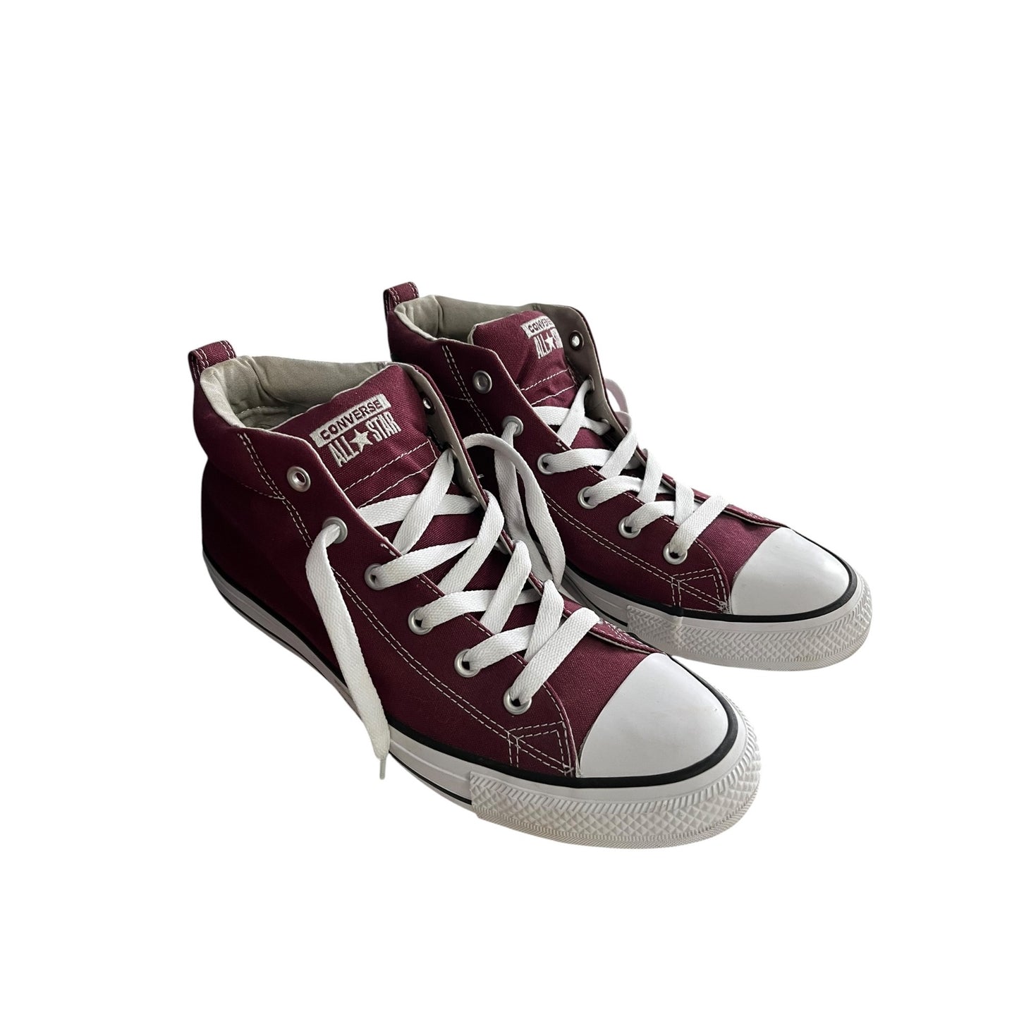 Converse Chuck Taylor All Star High Top Shoes Burgundy Canvas Mens 10 Womens 12