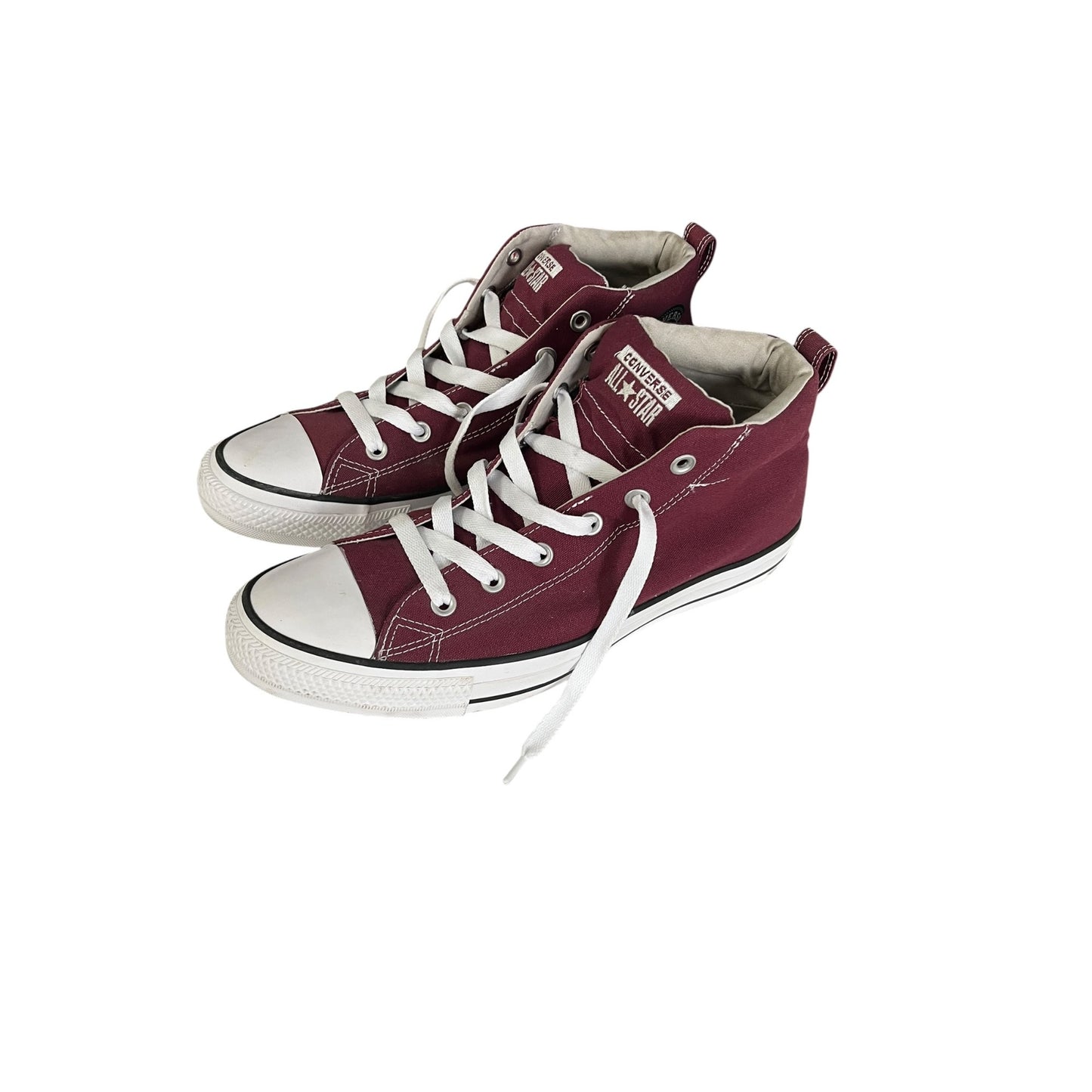 Converse Chuck Taylor All Star High Top Shoes Burgundy Canvas Mens 10 Womens 12