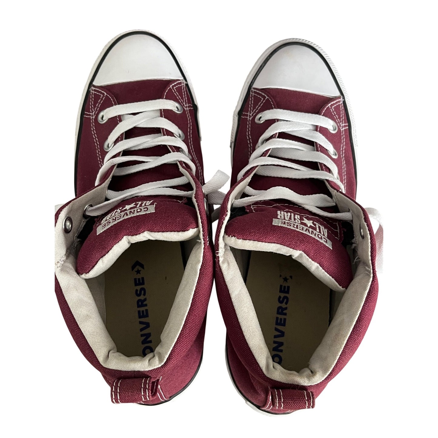 Converse Chuck Taylor All Star High Top Shoes Burgundy Canvas Mens 10 Womens 12