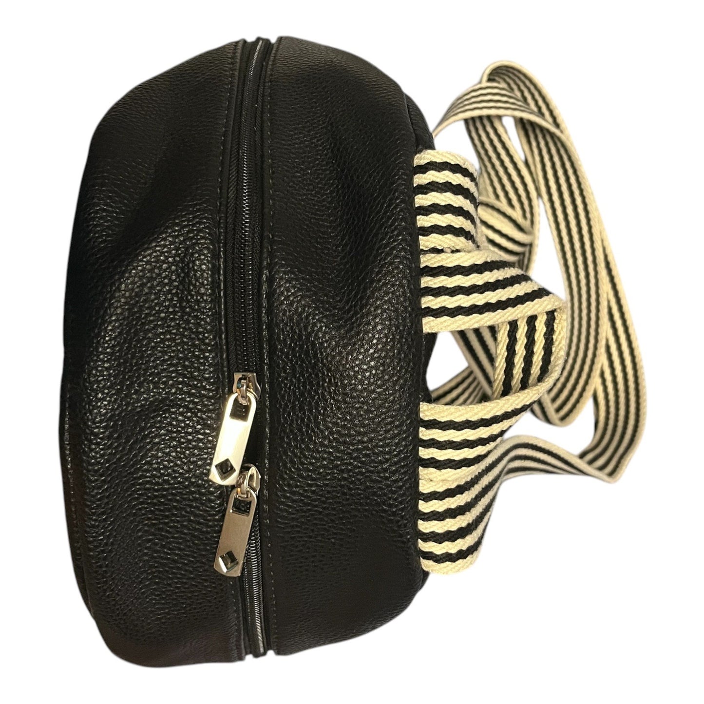 Jewell by Thirty-One Black Faux Leather Mini Backpack – Monogram B Logo