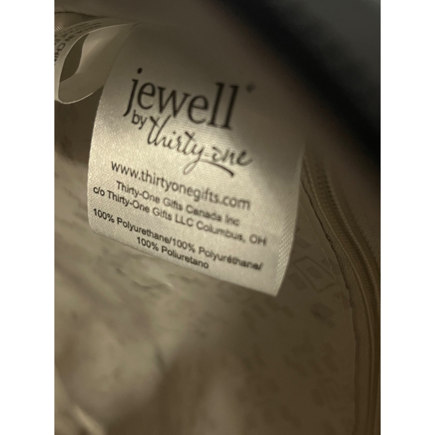 Jewell by Thirty-One Black Faux Leather Mini Backpack – Monogram B Logo