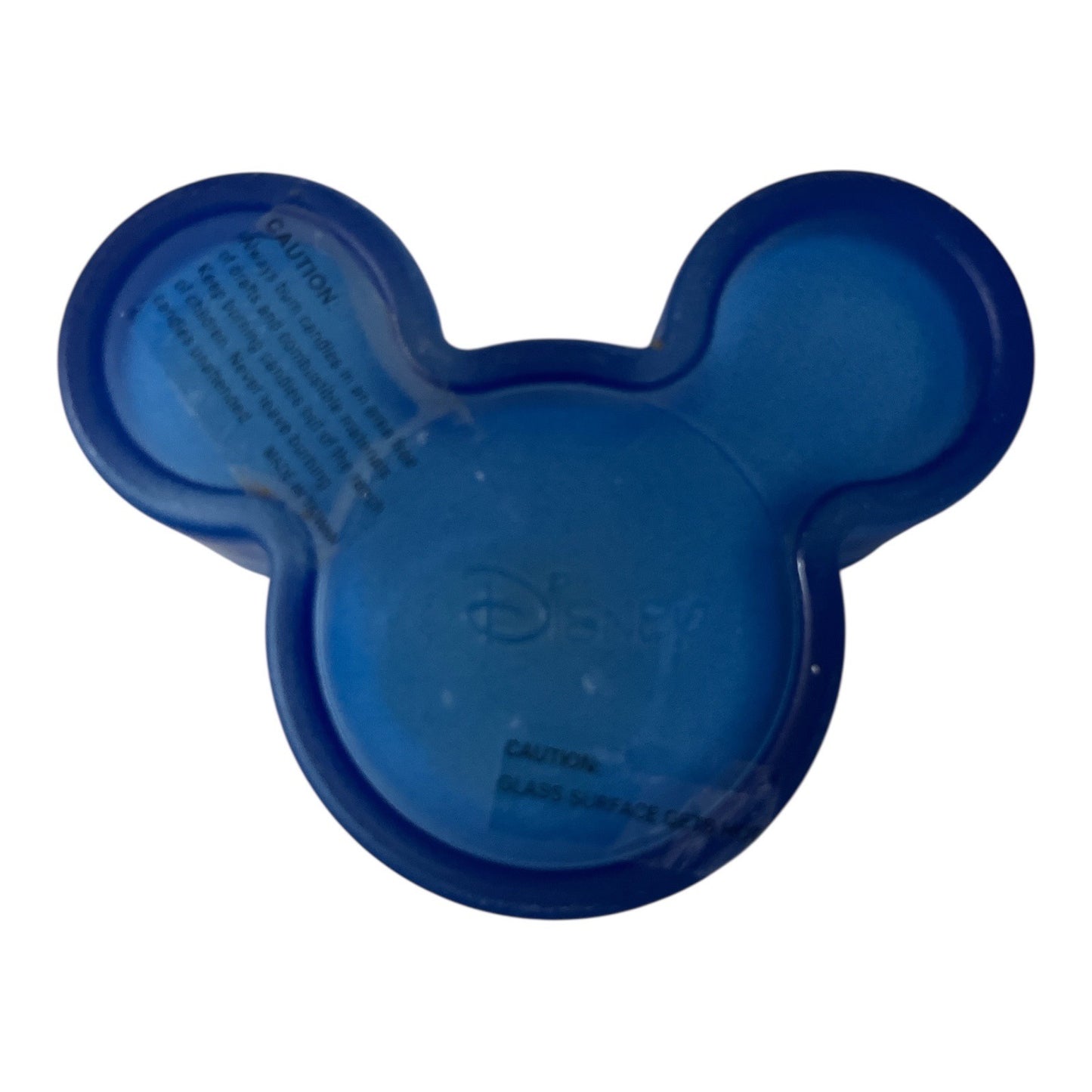 Disney Blue Mickey Mouse Head Shaped Candle Holder with White Candle – Made in Taiwan – 3.5”