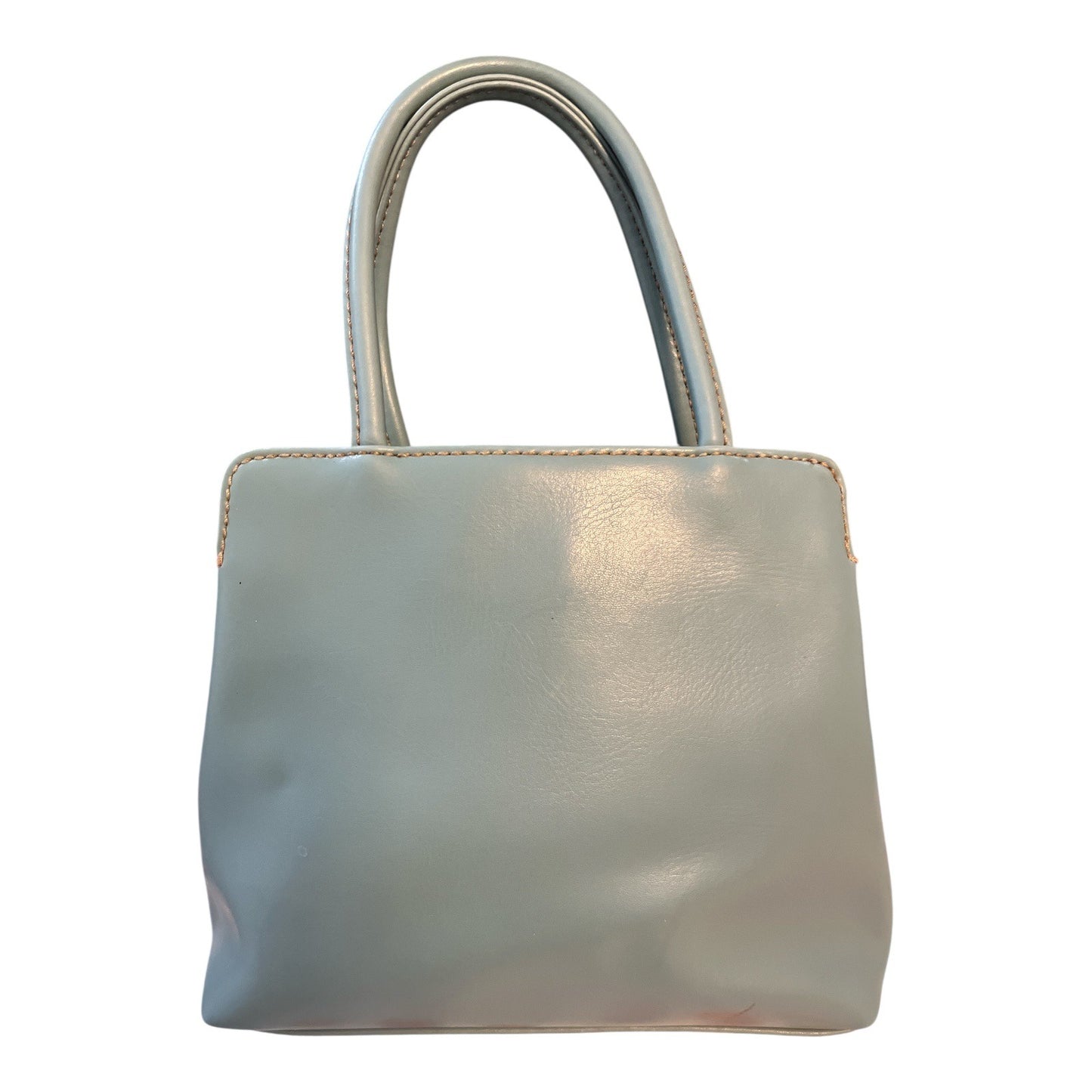 Nine & Company Light Blue Faux Leather Shoulder Bag – 6 x 8 x 2 in – 4” Drop – Early 2000s