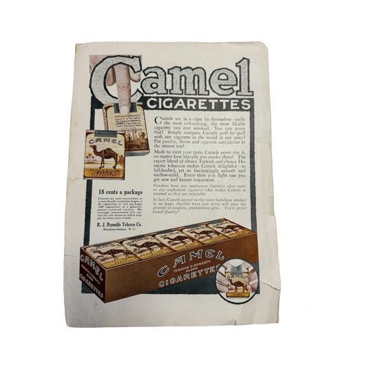 Vintage Camel Cigarettes & Nut Tootsie Rolls Magazine Advertisement Page Double Sided Ephemera