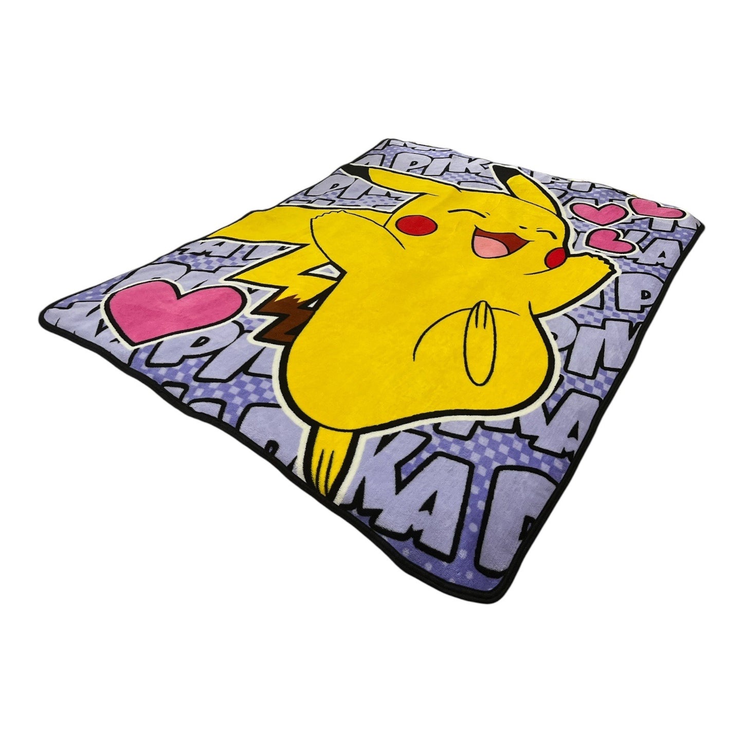 Pokemon Pikachu Fleece Throw Blanket – Purple Comic Heart Design