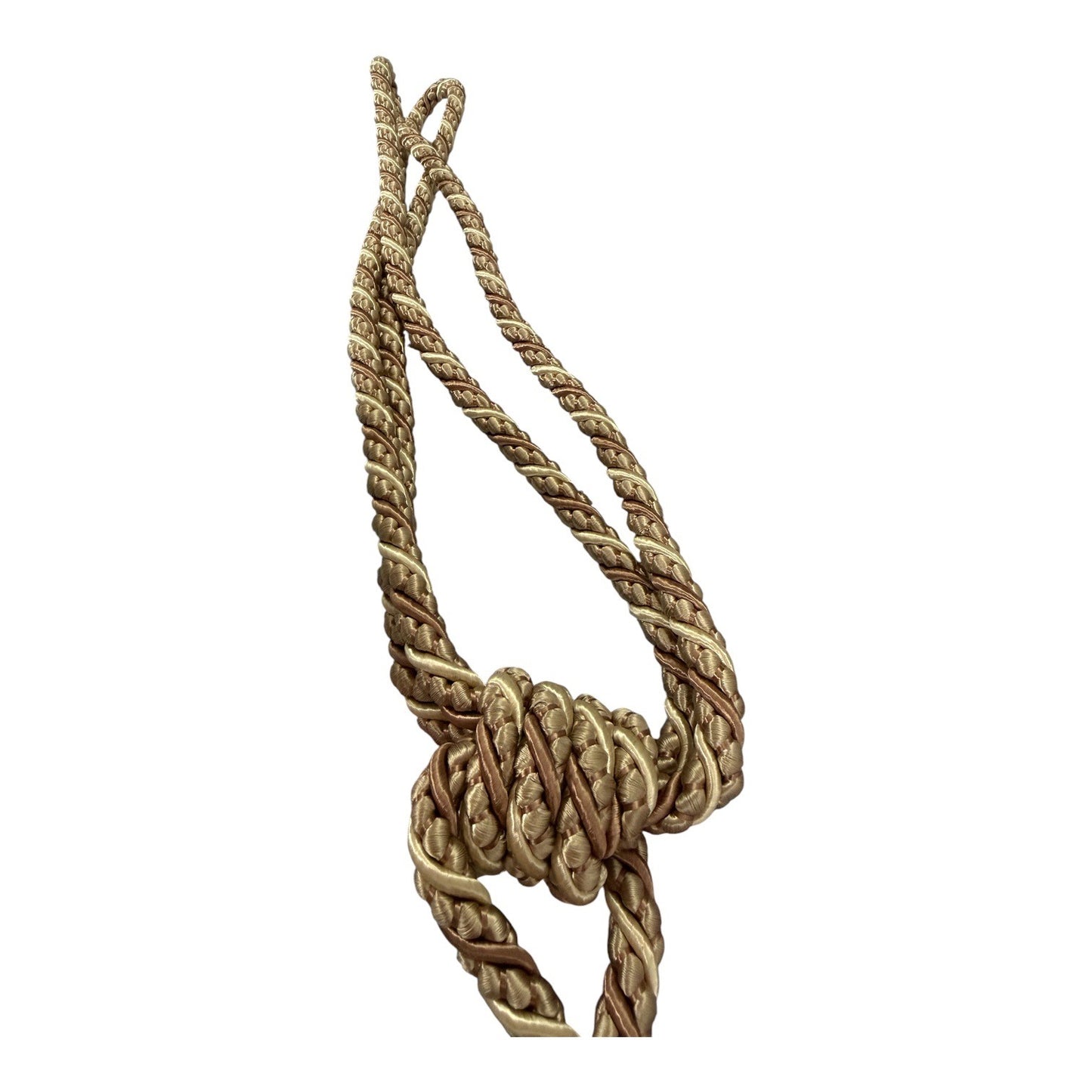Decorative Beaded Curtain Tieback 26 Inch Taupe Champagne Tassel Drapery Holdback