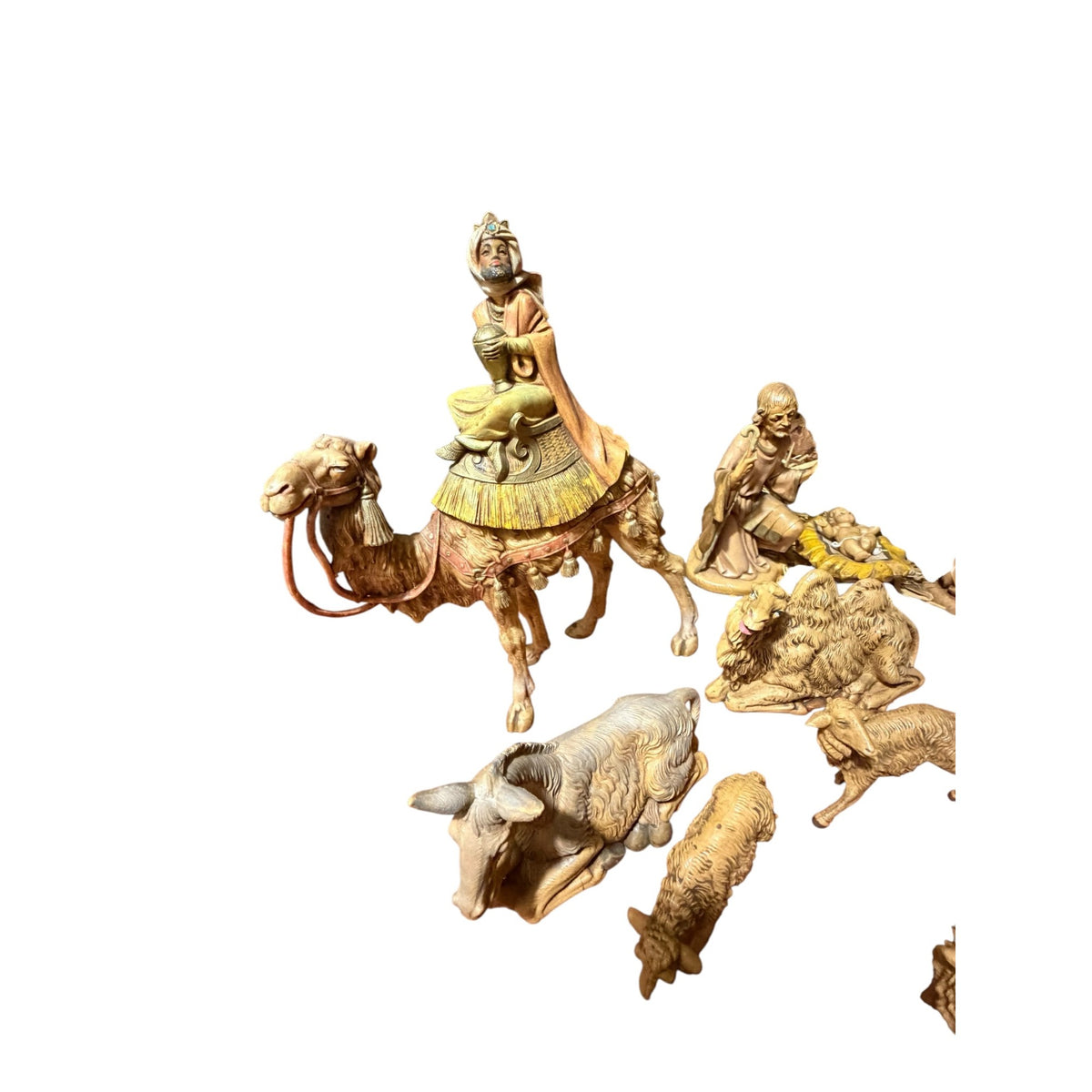 Vintage Fontanini Depose Italy Nativity Set 7.5 Inch Figures Wood Creche