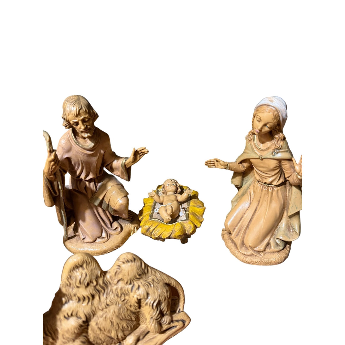 Vintage Fontanini Depose Italy Nativity Set 7.5 Inch Figures Wood Creche