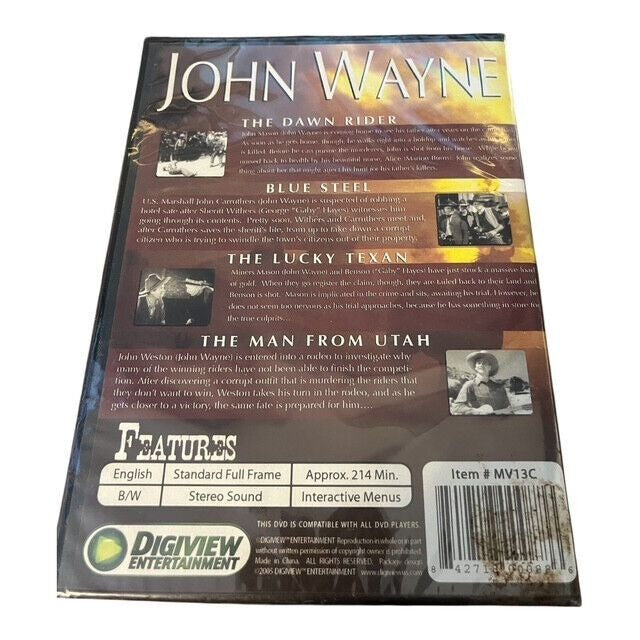 John Wayne 4 Movie Classics DVD The Dawn Rider Blue Steel Lucky Texan Man From Utah