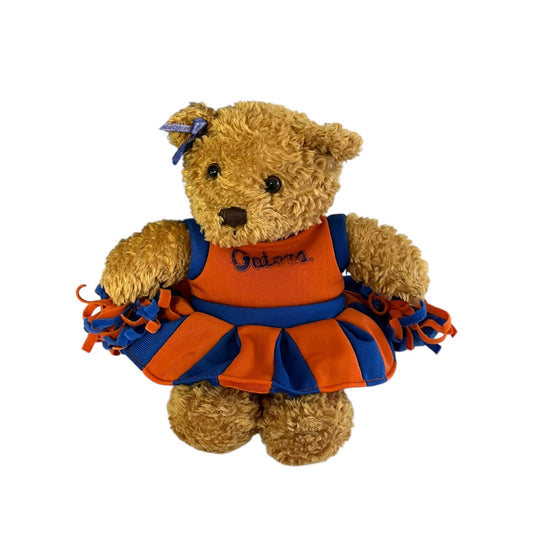 Vintage 2006 Florida Gators Cheerleader Teddy Bear Plush Orange Blue 9”