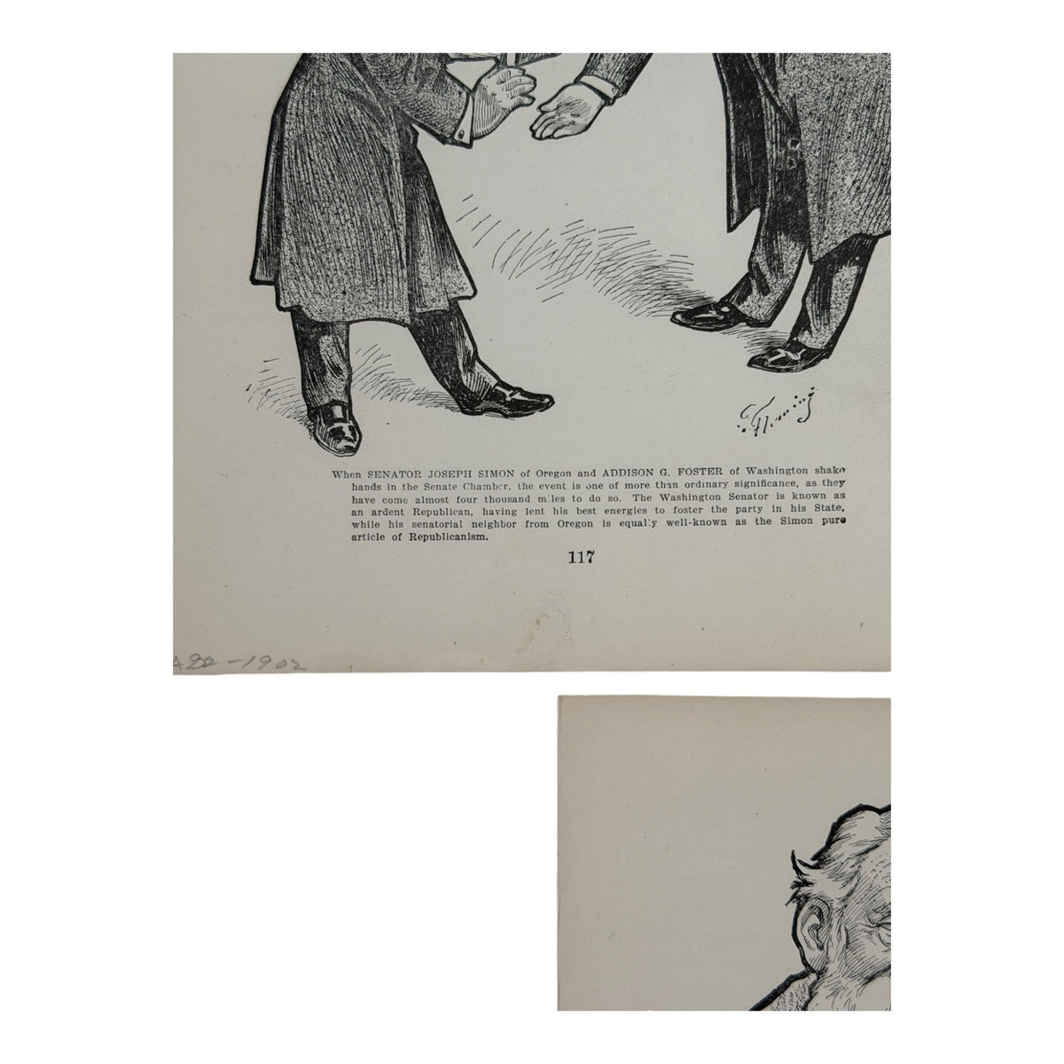 Antique 1902 Thomas Fleming Political Caricature Prints Congress Satire 3 Sheets