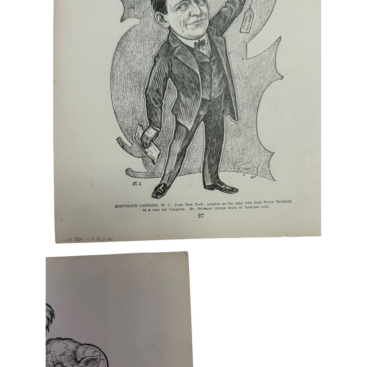 Antique 1902 Thomas Fleming Political Caricature Prints Congress Satire 3 Sheets