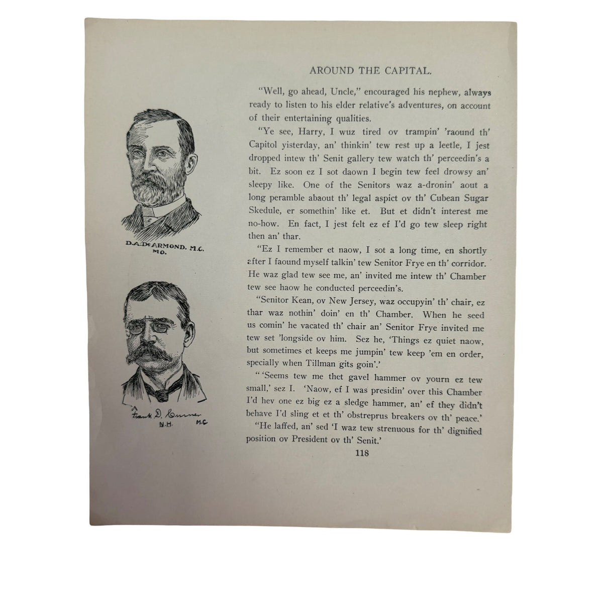 Antique 1902 Thomas Fleming Political Caricature Prints Congress Satire 3 Sheets