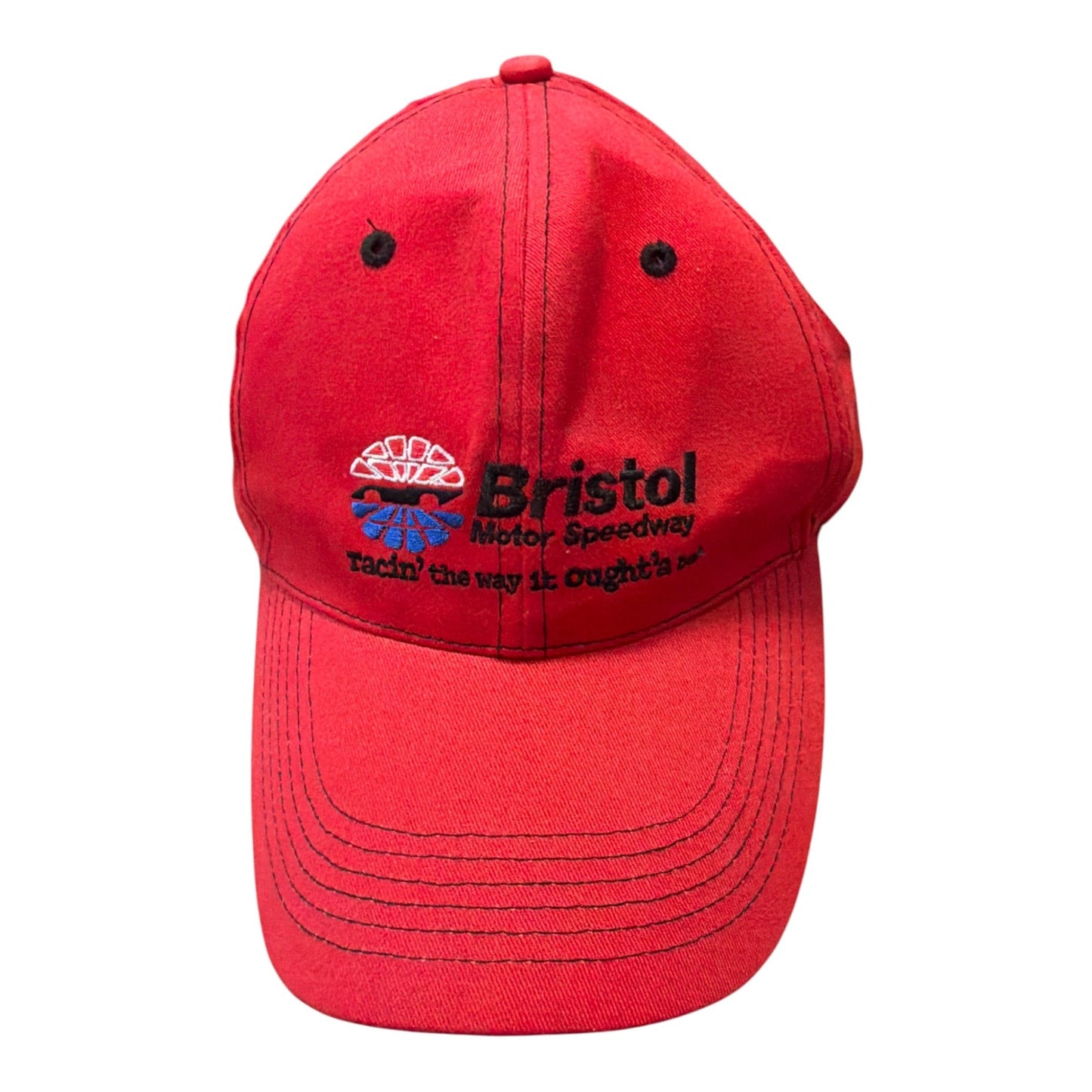 Vintage Bristol Motor Speedway Valvoline Racing Red Strapback Hat NASCAR Cap