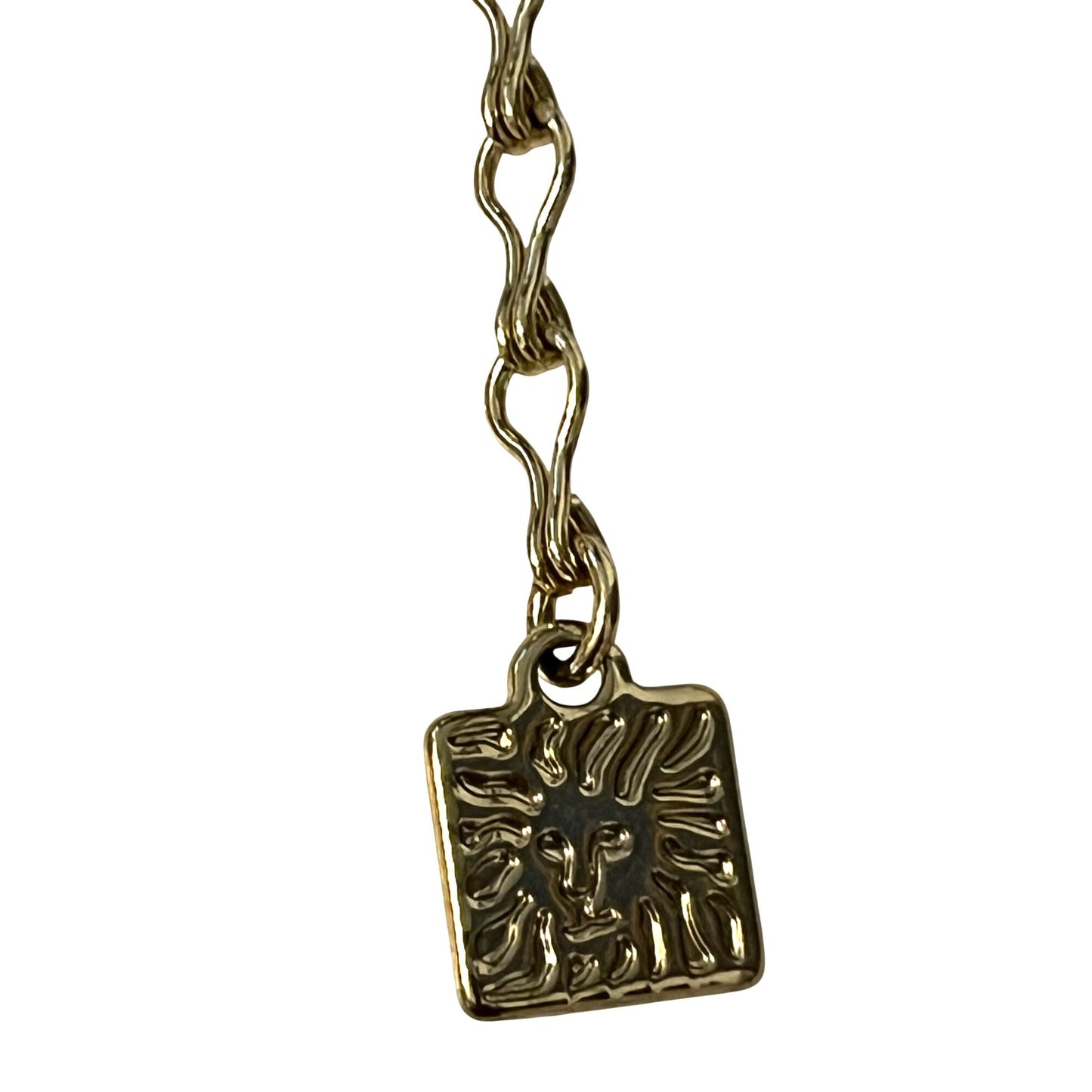 Anne Klein Multi Strand Gold Tone Necklace Sun Charm Layered Chain Statement 14”