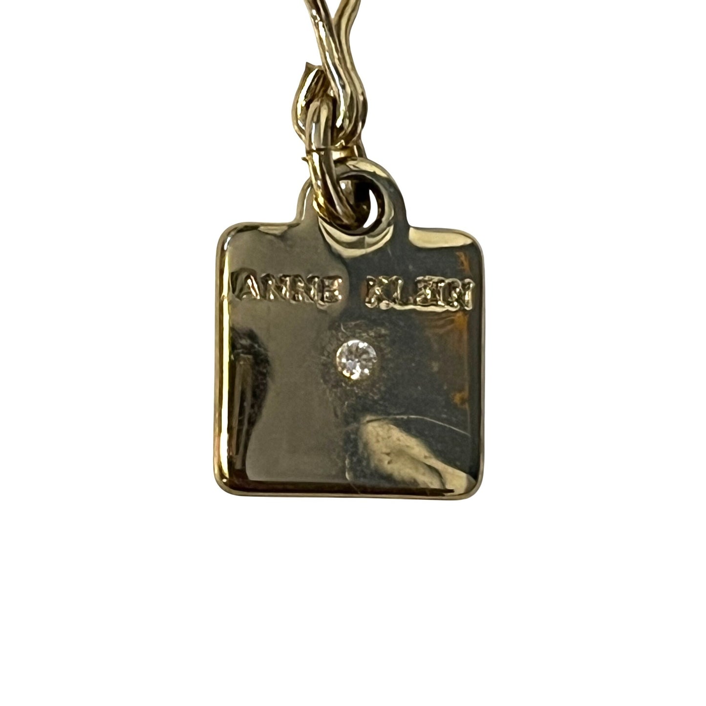 Anne Klein Multi Strand Gold Tone Necklace Sun Charm Layered Chain Statement 14”
