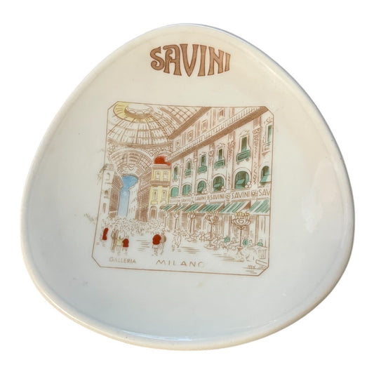 Savini Milano Galleria Vittorio Emanuele II Trinket Dish Souvenir Italy Vintage