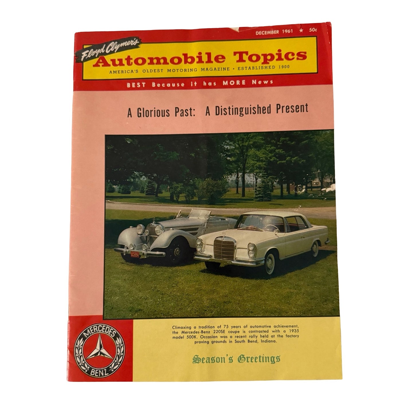Floyd Clymer's Automobile Topics Magazine December 1961 Mercedes-Benz Studebaker VW