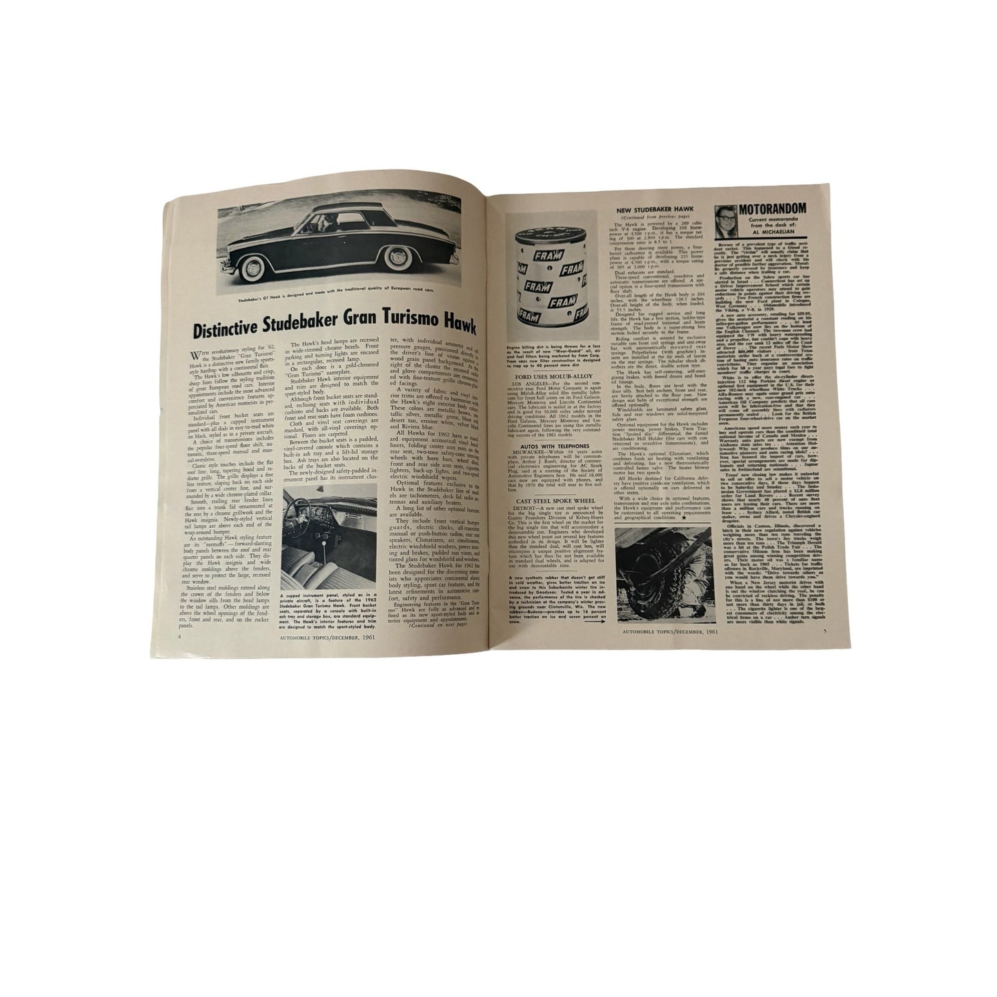 Floyd Clymer's Automobile Topics Magazine December 1961 Mercedes-Benz Studebaker VW