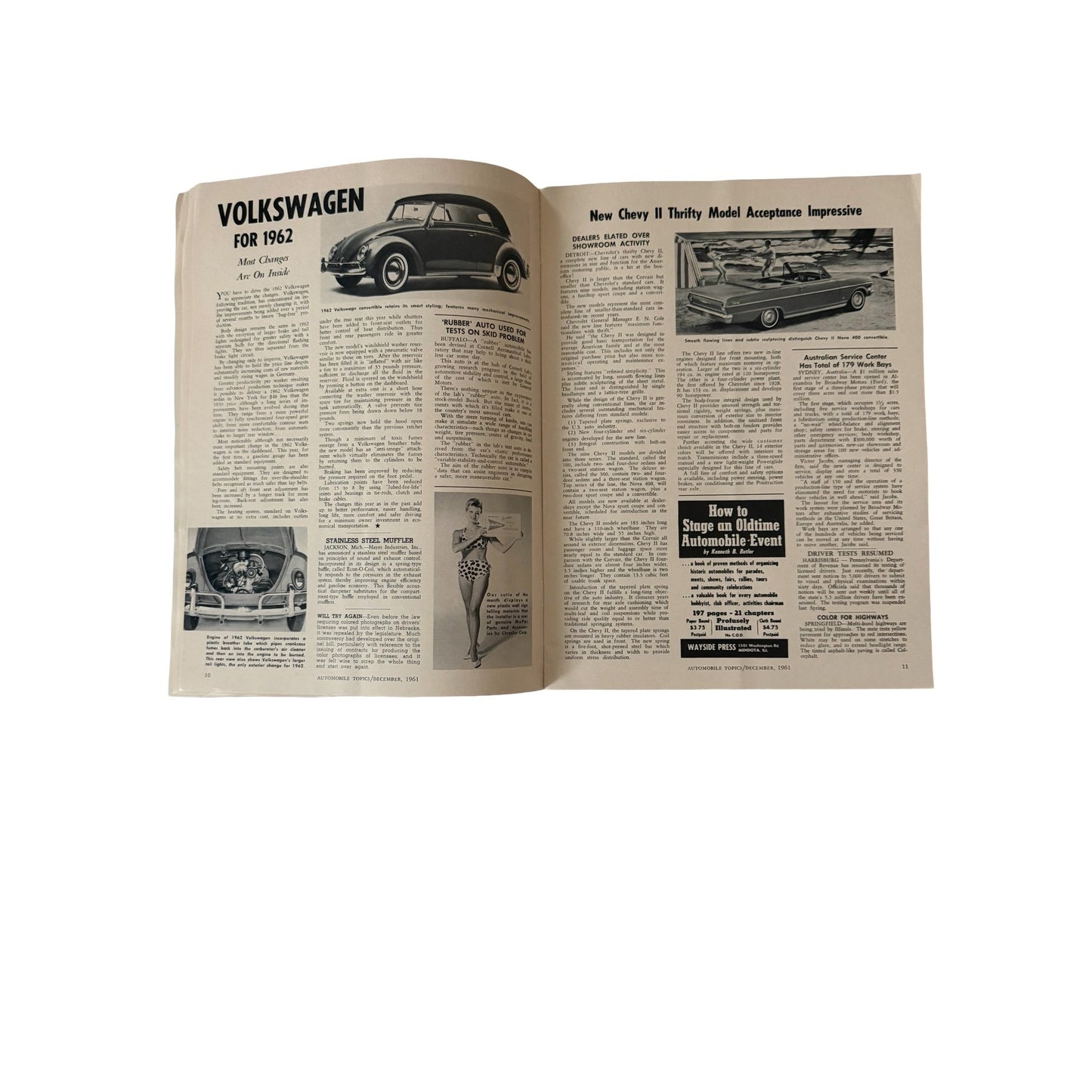 Floyd Clymer's Automobile Topics Magazine December 1961 Mercedes-Benz Studebaker VW