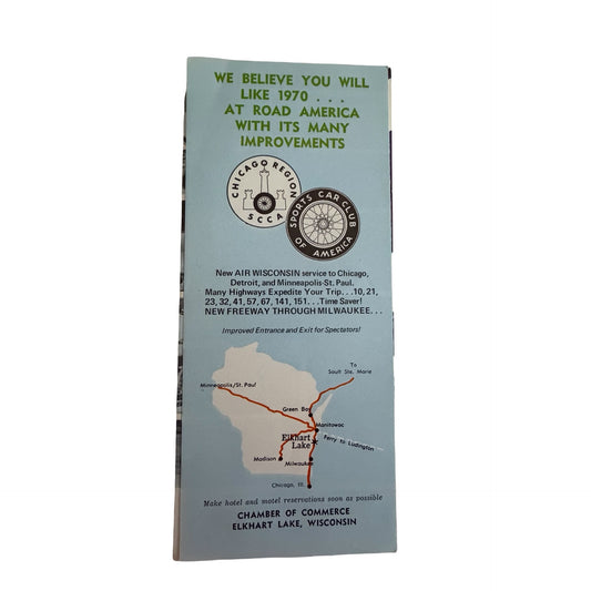 1970 Road America National June Sprints Racing Brochure SCCA Can-Am Elkhart Lake Wisconsin