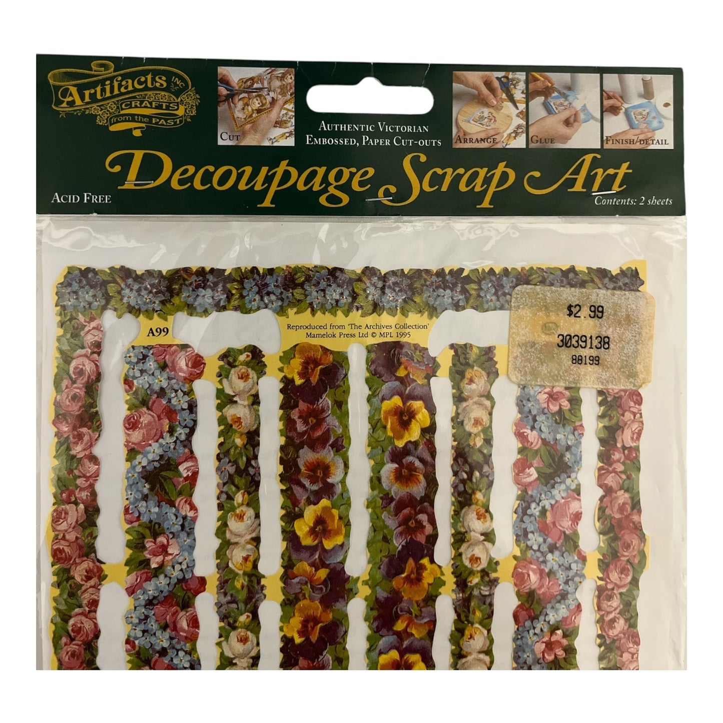 VTG Victorian Scrap Reliefs Decoupage Art Lot 2 Packs Embossed Paper Cutouts Craft Collage