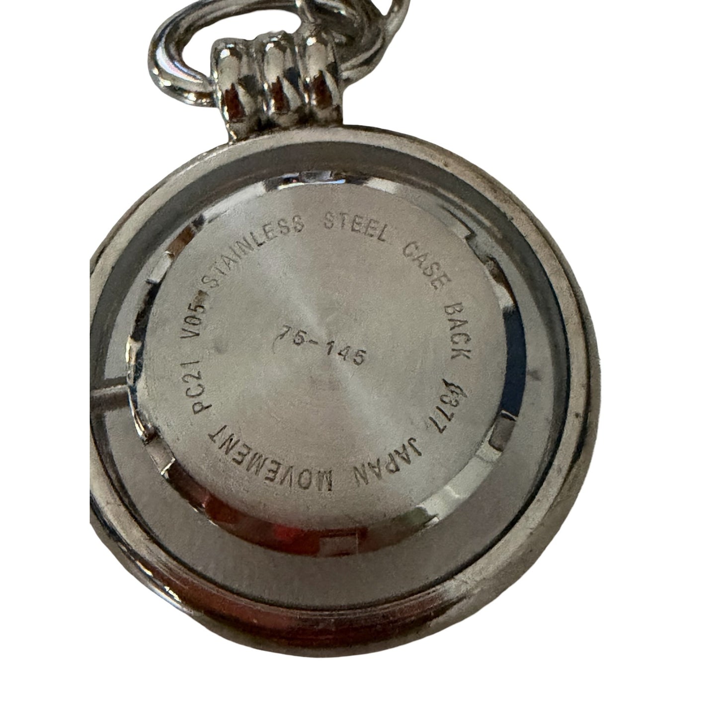 Vintage Style Rotating Keychain Watch Quartz Japan Movement Purse Clip Silver Tone