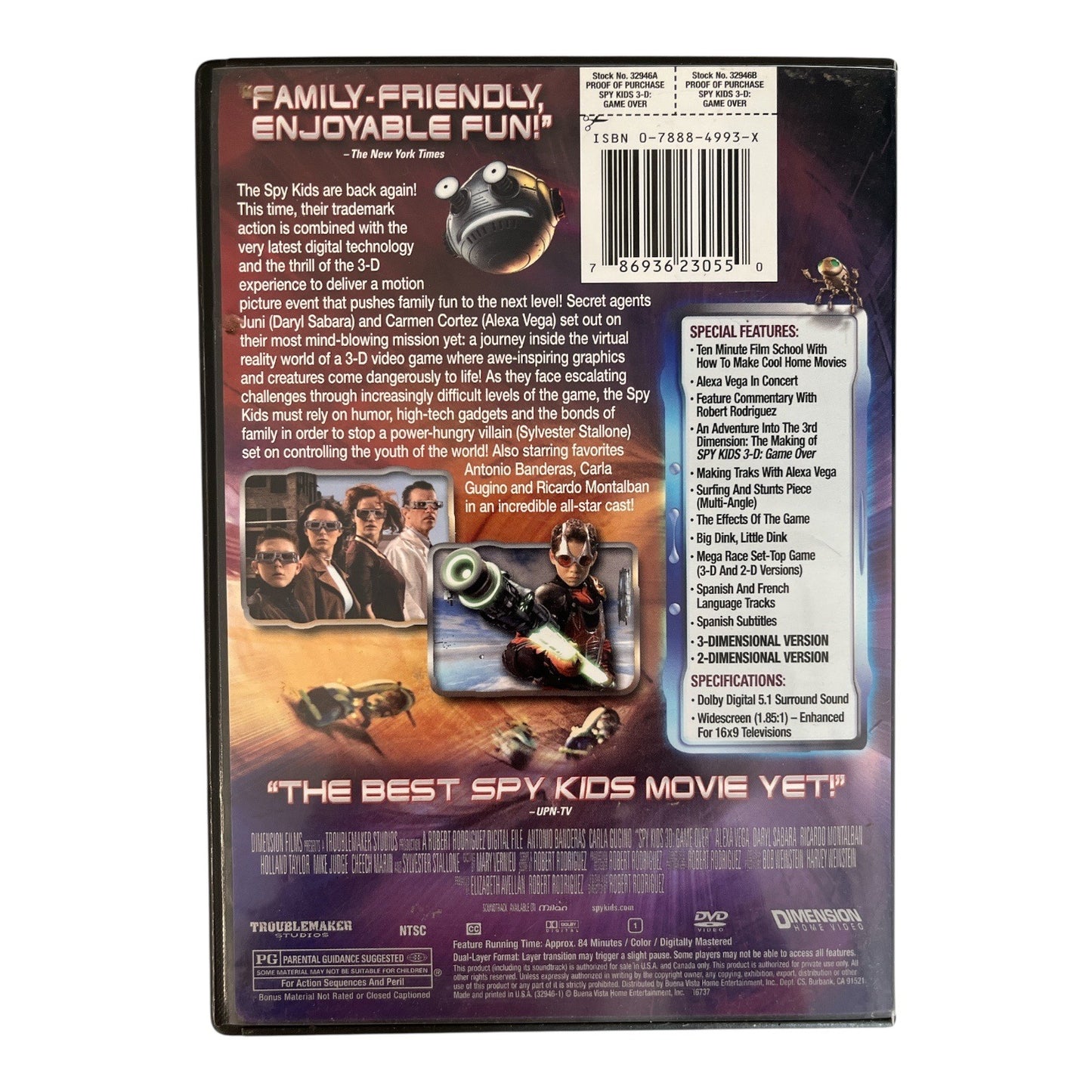 Spy Kids 3-D Game Over DVD Collector’s Series 2003 Family Adventure Film